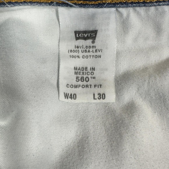 Levis 560 Comfort Fit Jeans Men's  W40‎ X L30 Relaxed Tapered Leg Denim Pants - Picture 9 of 9